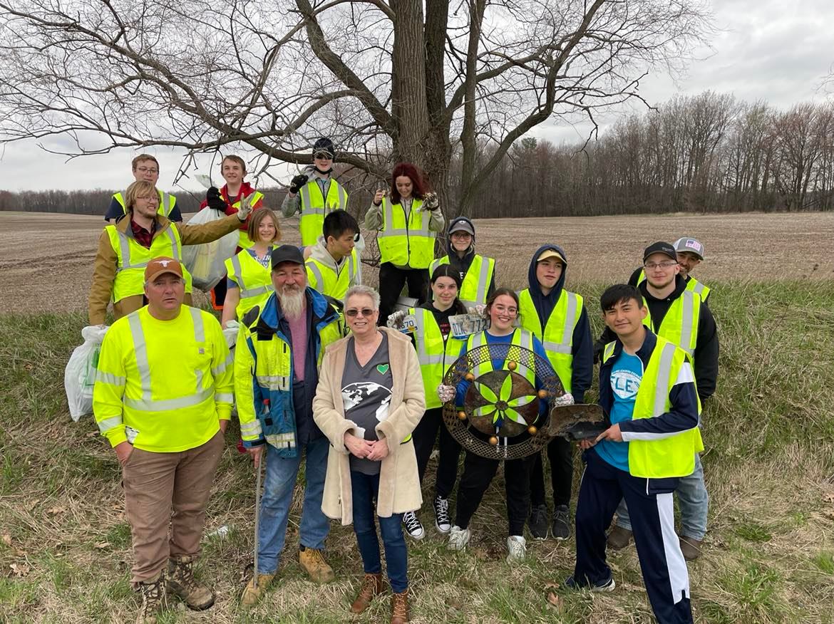 A FLEX student organizes for Global Youth Service Day in Lakeview, MI